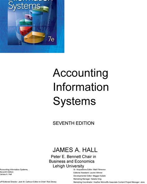 accounting information systems james hall answer key Reader