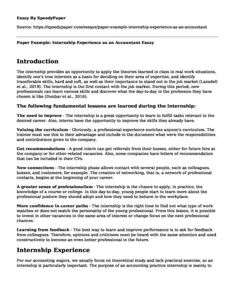 accounting internship reflection paper Kindle Editon