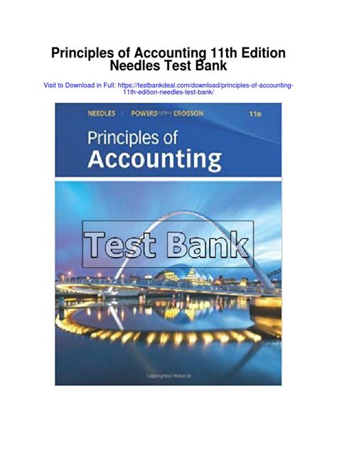 accounting principles 11th edition needles PDF