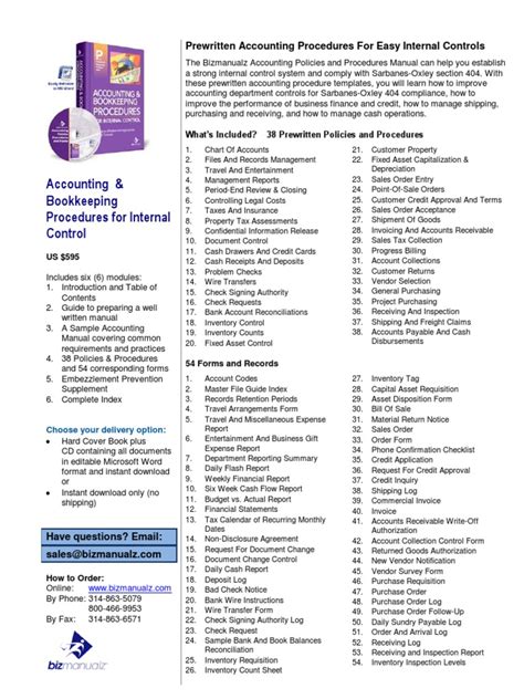 accounting procedures manual sample PDF