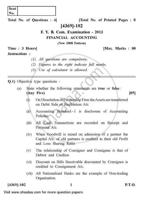 accounting question paper 2013 Reader