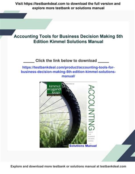accounting tools for business decision making 5th ed pdf Reader