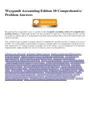 accounting weygandt comprehensive problem answers Epub