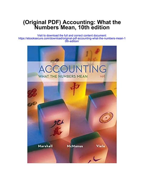 accounting what the numbers mean 10th edition pdf Epub