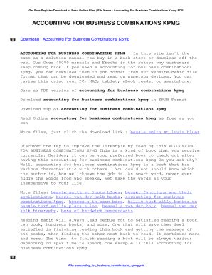 accounting-for-business-combinations-kpmg Ebook Reader