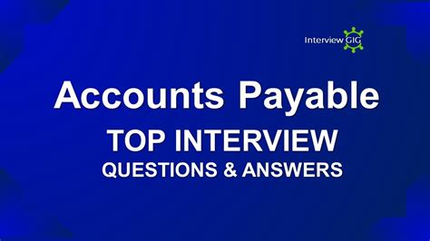 accounts payable interview questions and answers for job Epub