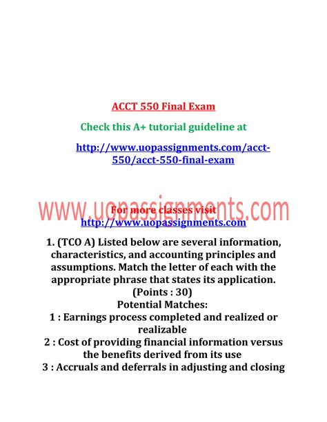 acct 550 final exam PDF