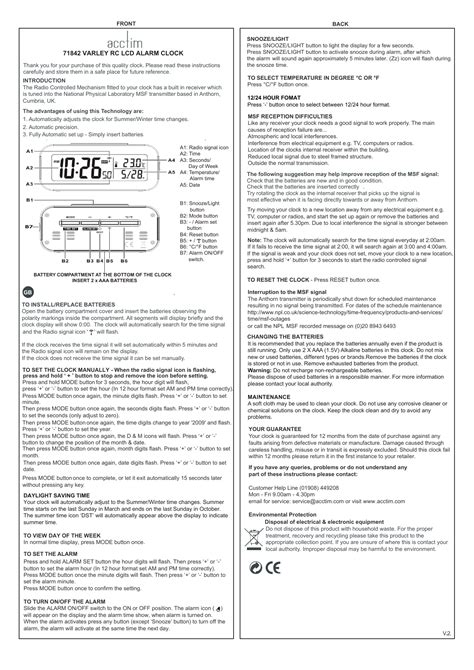 acctim alarm clock user manual Epub