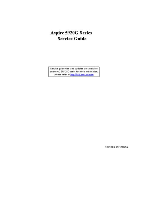 acer 5920g service guide Kindle Editon