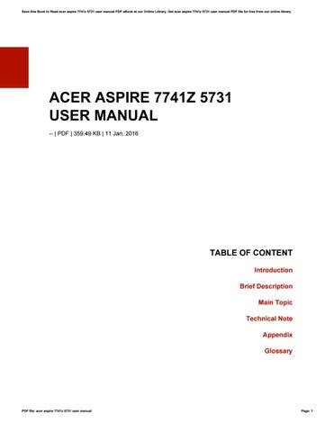 acer aspire 7741z 5731 manual Reader