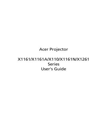 acer projector x110 user manual PDF