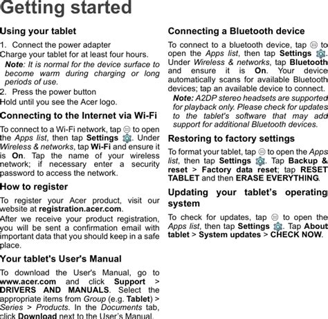 acer tablet user manual pdf Kindle Editon