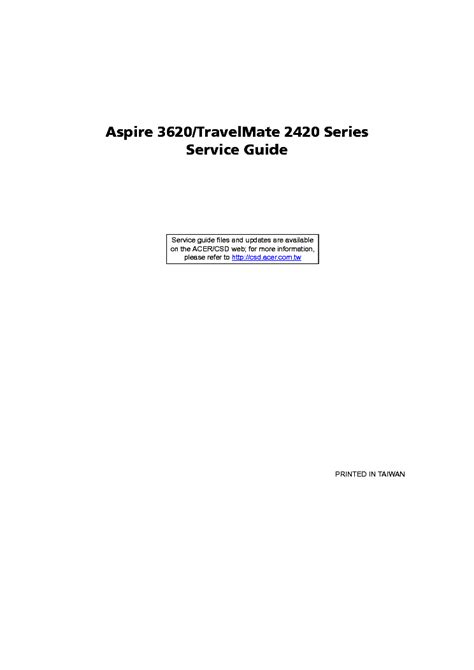 acer travelmate 2420 repair manual PDF