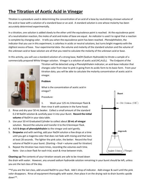 acetic acid vinegar lab answers conclusion Doc