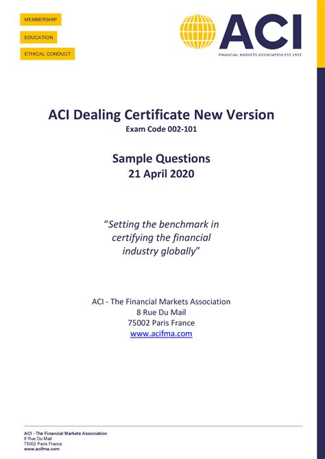 aci dealing certificate sample questions Epub