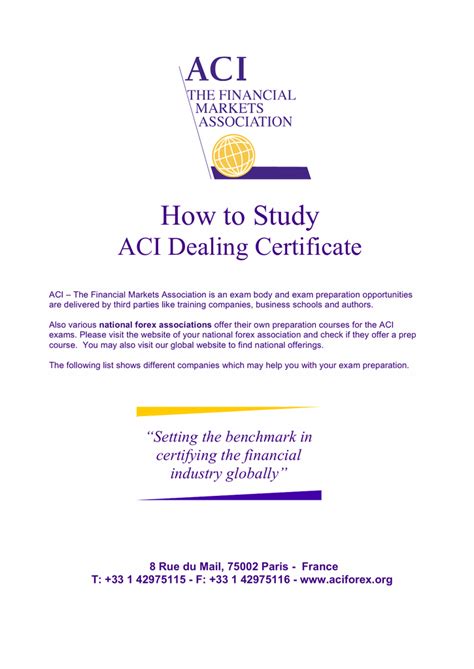 aci dealing certificate study guide Doc