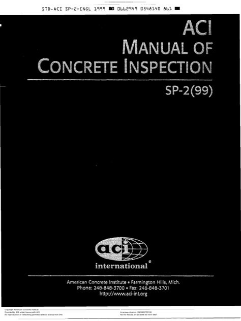 aci manual of concrete inspection sp2 pdf PDF