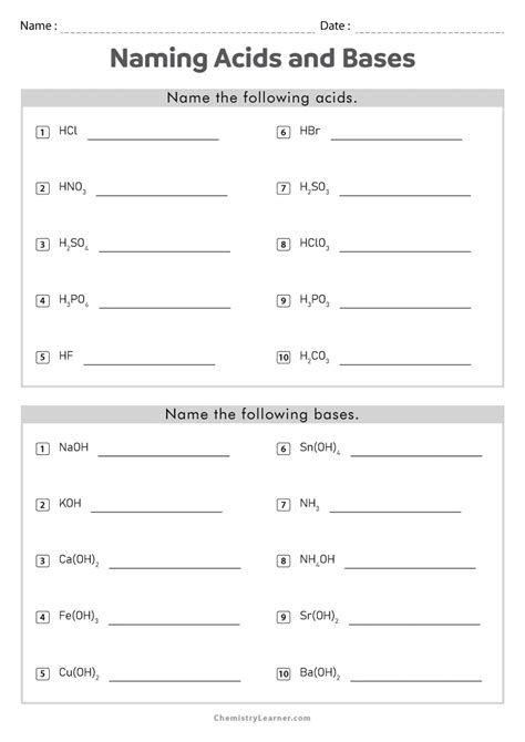 acid base nomenclature answers Doc