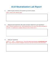 acid neutralization lab report answers Doc