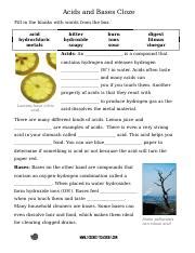 acids and based cloze answers Reader