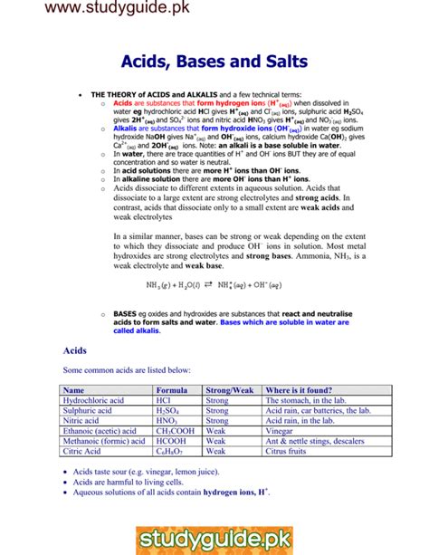 acids bases and salts study guide Kindle Editon