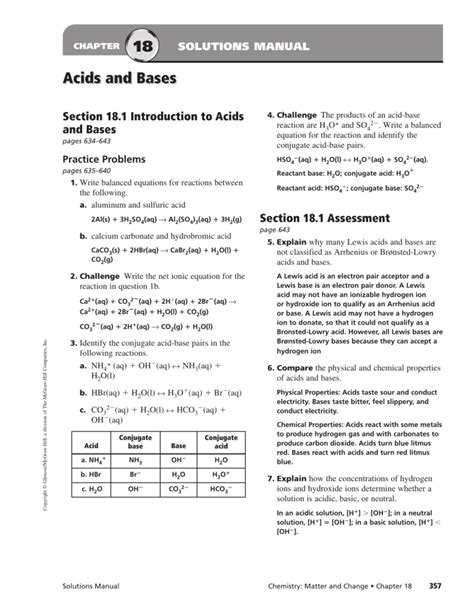 acids bases chapter 18 study guide key pdf Doc