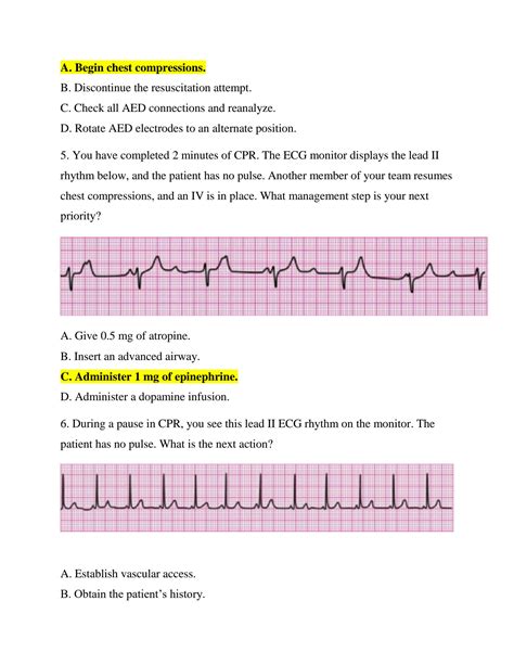 acls answer key test PDF