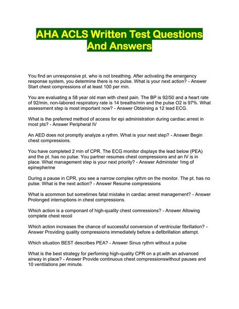 acls written exam answers 2011 Epub