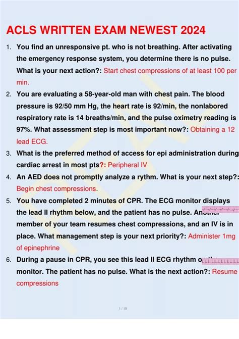 acls written exam answers answers deal Epub