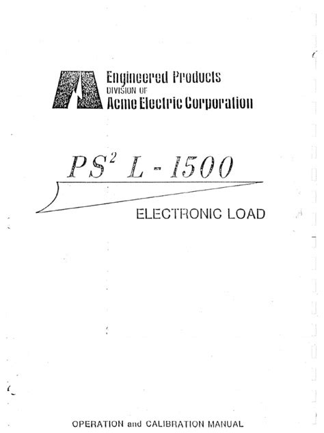 acme ps2l 1500 calibration user guide Doc