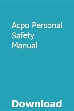 acpo personal safety manual Reader