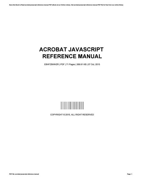 acrobat javascript reference manual Reader