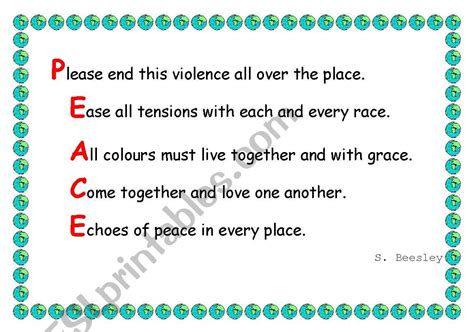 acrostic peace form template Kindle Editon