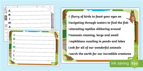 acrostic poem examples about animals PDF