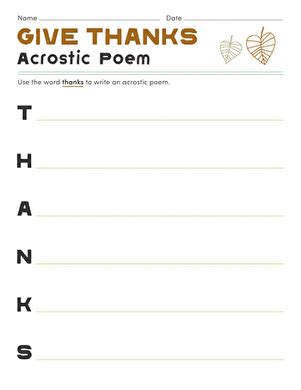 acrostic poem using thanks Reader