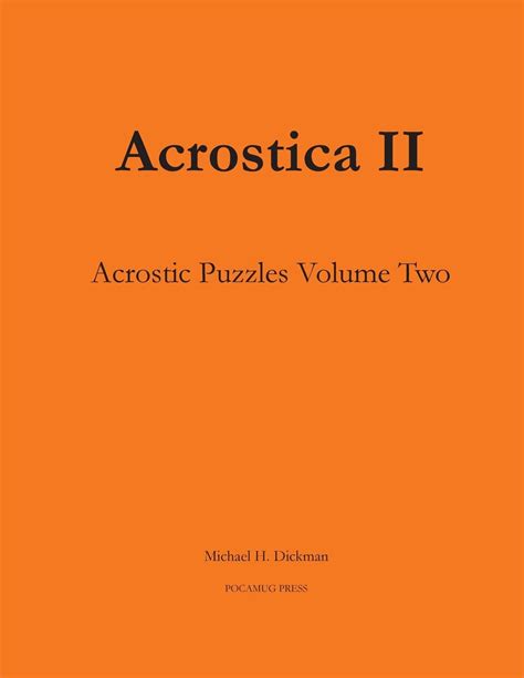 acrostica ii acrostic word puzzles volume two volume 2 Kindle Editon