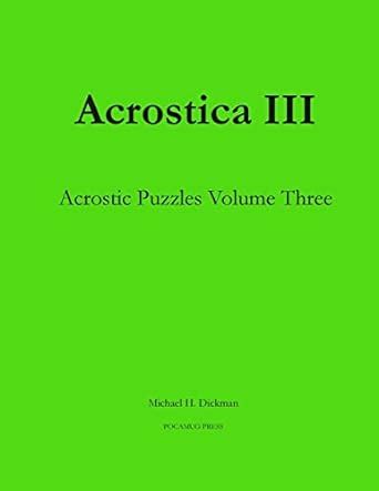 acrostica iii acrostic puzzles volume three volume 3 Epub