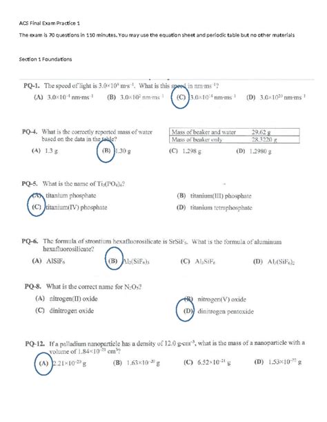 acs general chem standardized final exam Epub