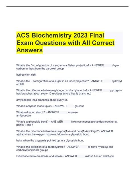 acs hs13 exam answers PDF