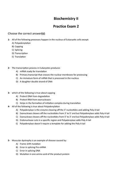 acs standardized exam for biochemistry practice test PDF