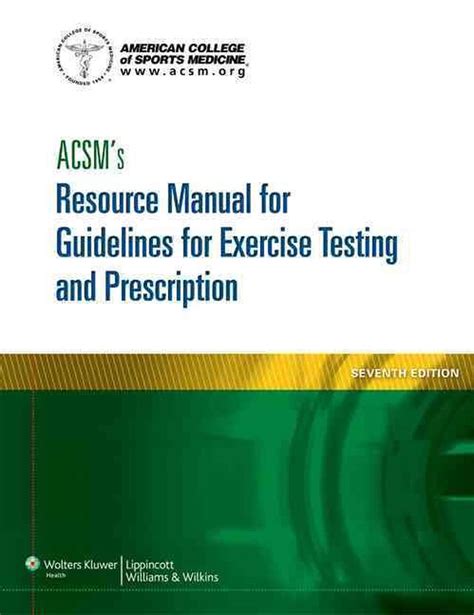 acsm resource manual for guidelines for exercise testing and prescription Doc