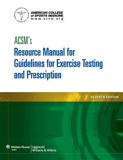 acsm s resource manual for guidelines for exercise testing and prescription Ebook Reader