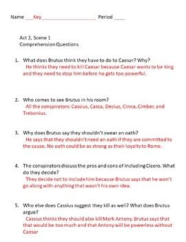 act two comprehension check answers to julius Kindle Editon