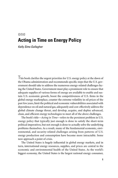 acting in time on energy policy acting in time on energy policy Doc