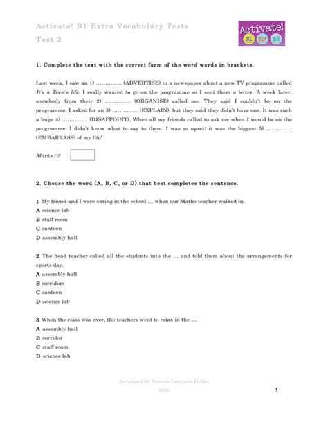 activate b1 extra vocabulary test 2 Epub