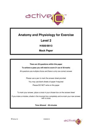 active iq personal training mock exam questions Doc