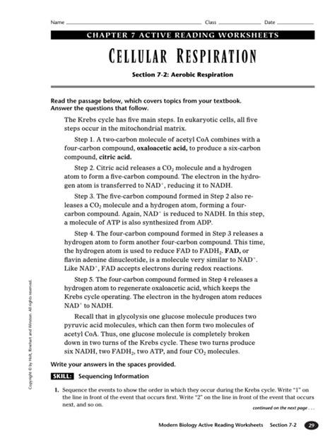 active section cellular respiration answers Reader