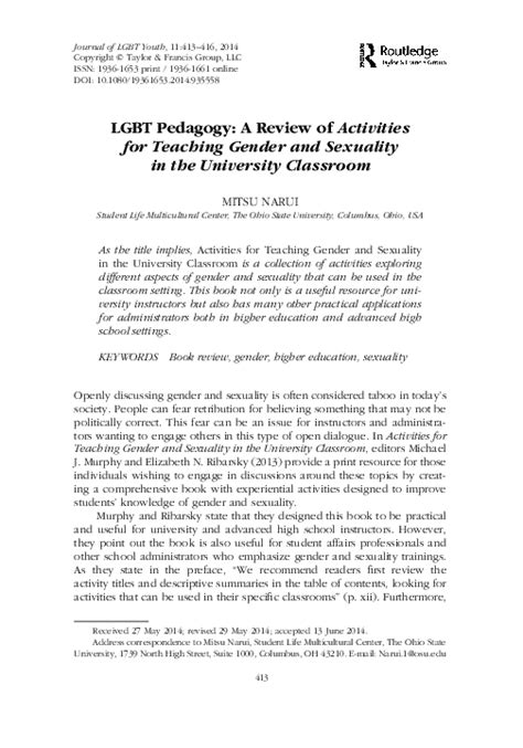 activities for teaching gender and sexuality in the university classroom Kindle Editon