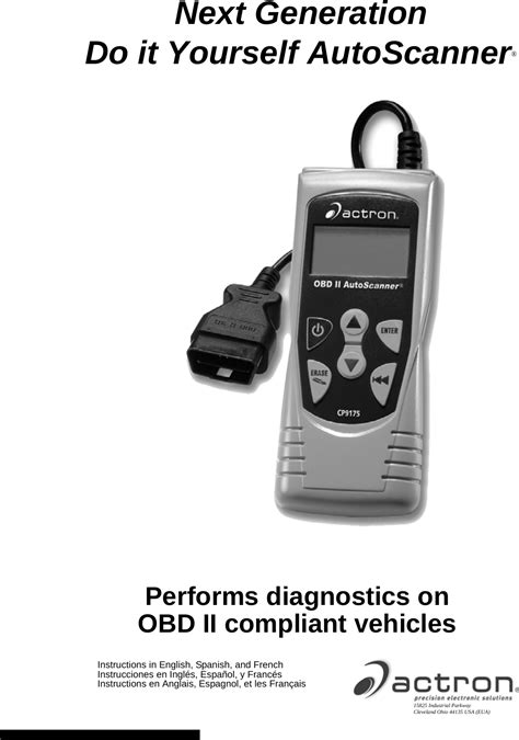 actron cp9175 user manual PDF