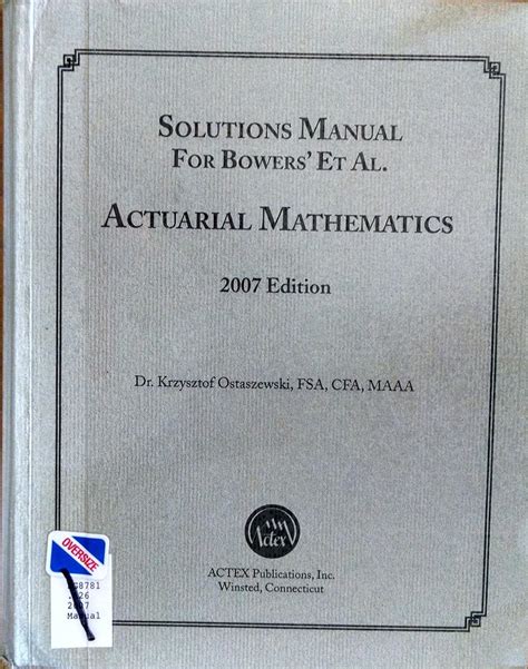 actuarial mathematics bowers solutions manual PDF